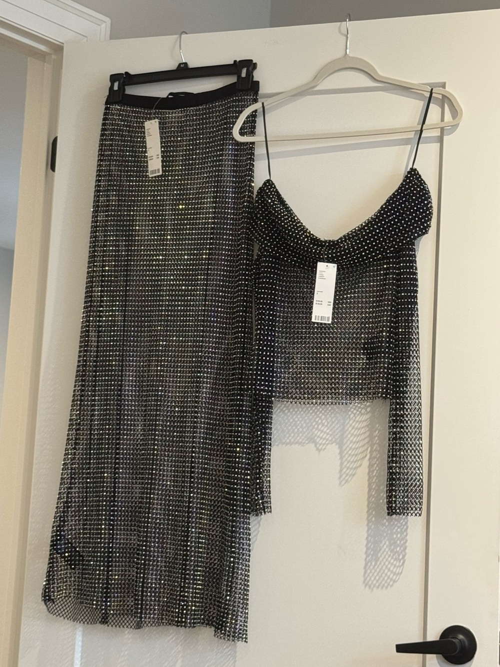 Urban Outfitters -silence + noise Black Sheer Midi Skirt with Multicolor Beading - Picture 6 of 6